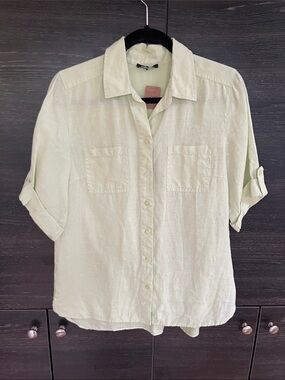 Olsen Pale Green Linen Top